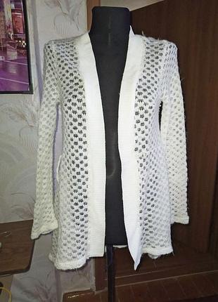 Кардиган белый ажурный 46