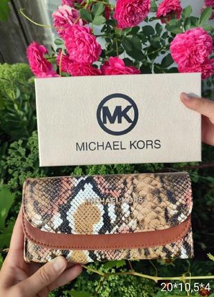 Кошелек женский питон, кошелек женский с коробкой, кошелек в стиле michael kors мишель корш1 фото