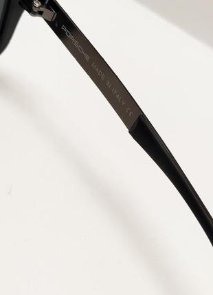 Очки мужские солнцезащитные черная линза поляризационная узкие металлические дужки4 фото