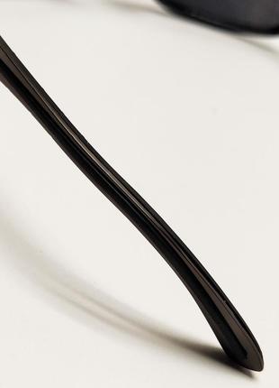 Очки мужские солнцезащитные черная линза поляризационная узкие металлические дужки8 фото