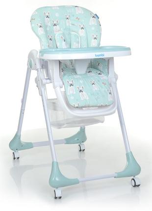 Стульчик для кормления bambi m 3233 puppy boy blue