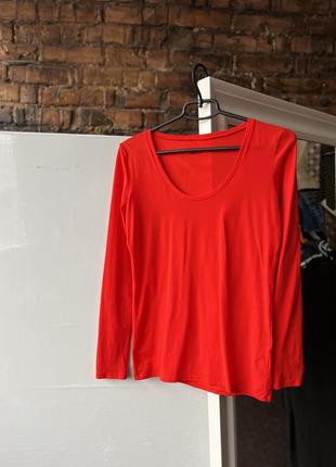 Marc cain women's red long sleeve top женский топ футболка, лонгслив на длинный рукав