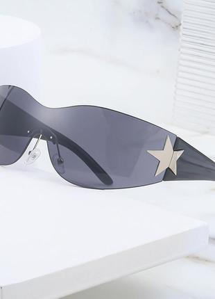 Очки очки солнцезащитные темные черные стильные модные тренд новые4 фото