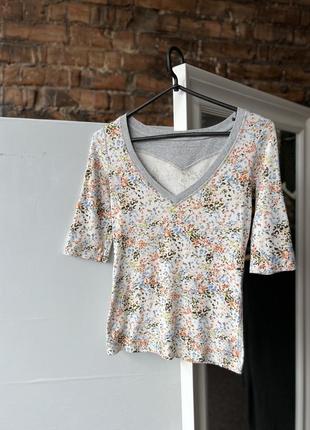 Marc cain women's floral printed top женский топ, футболка