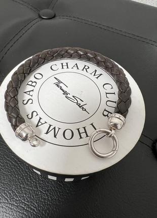 Thomas sabo браслет томас сабо мужское серебро кожа3 фото