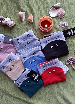 Женские удобные хлопковые бежевые трусики антифу с котом, натуральные трусы-слипы на...