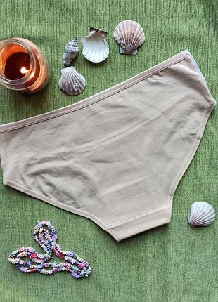 Женские удобные хлопковые бежевые трусики антифу с котом, натуральные трусы-слипы на...