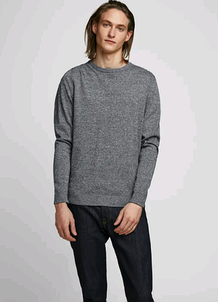 Джемпер jack&jones нар. м чорносірий меланж