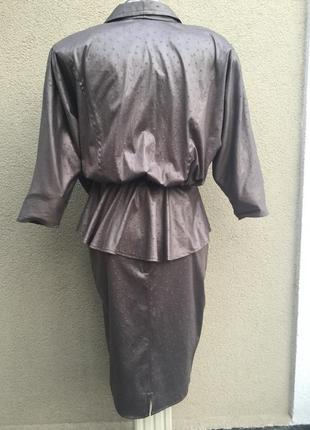 Вінтаж,костюм(жакет,піджак з баскою+спідниця),тканина під шкіру страуса,saintmain4 фото
