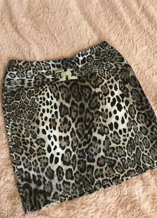 Юбка  леопардовый принт юбка