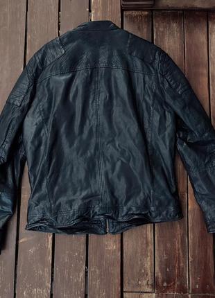 Шкіряна куртка в байкерському стилі maze braga зерниста глянсова теляча шкіра германія преміумшкіринка6 фото