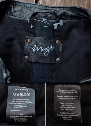 Шкіряна куртка в байкерському стилі maze braga зерниста глянсова теляча шкіра германія преміумшкіринка10 фото