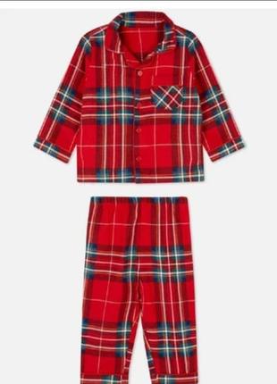 Пижама фланелевая красная в клетку primark 104, 116