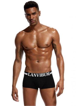 Чоловічі труси боксерки lanvibum. колір чорний. артикул: 04-0922
