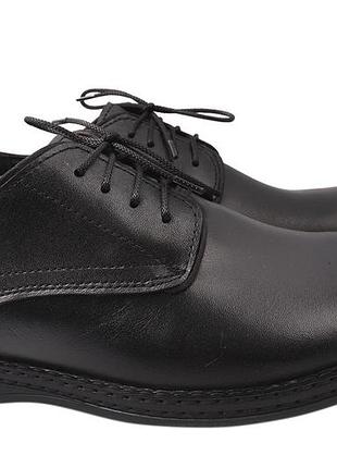 Туфли мужские из натуральной кожи, на низком ходу, на шнуровке, цвет черный, украина van kristi, 44