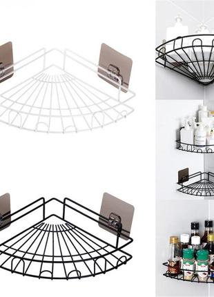 Полиця кутова для ванної кімнати 23*6см чорний