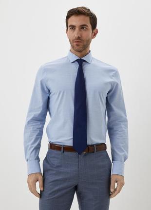 Мужская голубая рубашка с длинным рукавом pierre cardin2 фото