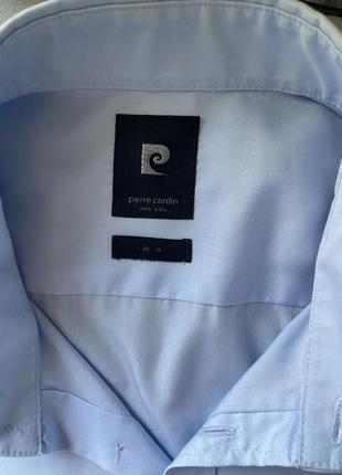 Мужская голубая рубашка с длинным рукавом pierre cardin