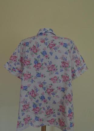 Красива блуза котон 35 %,принт трояндочки,розмір 20-22,індія5 фото
