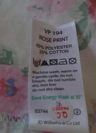 Красива блуза котон 35 %,принт трояндочки,розмір 20-22,індія8 фото