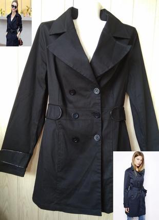 Модный черный классический тренч жакет пиджак кардиган плащ хl/хлопок1 фото