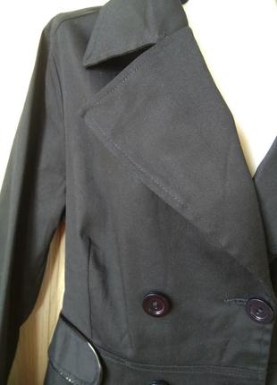 Модный черный классический тренч жакет пиджак кардиган плащ хl/хлопок3 фото