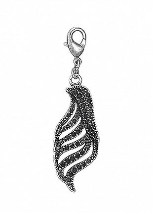Гарний шарм підвіска "пір'їнка" темні кристали pilgrim данія