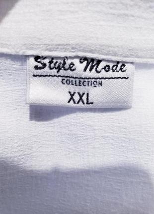Новая удлиненная льняная лен+вискоза белоснежная  блуза рубашка винтаж5 фото