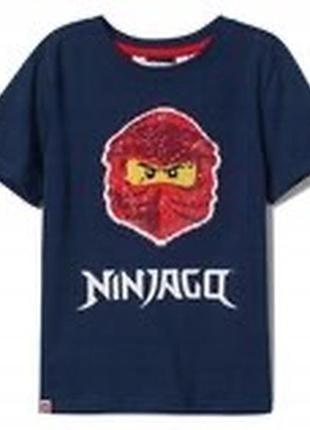 3-4 крутезна футболка h&amp;m lego ninjago с реверсными пайетками.4 фото