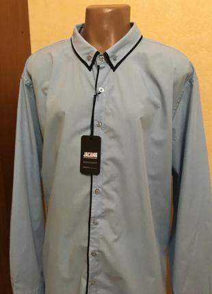 Голубая рубашка с длинным рукавом большого размера-56\58-jacamo6 фото