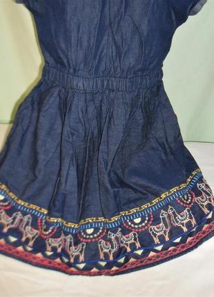 Джинсовое платье с вышивкой на 5-6лет рост 1162 фото