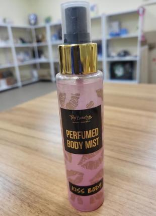 Парфумований спрей-міст для тіла із шиммером top beauty perfumed body mist аромат kiss body, 100 мл1 фото