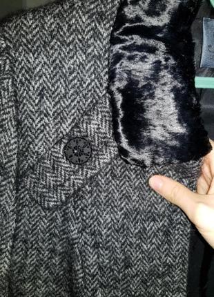 Новый шерстяной жакет мохеровый пиджак полупальто пальто2 фото