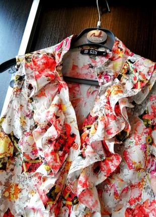 Шикарная, оригинальная новая блуза блузка цветы на пуговицах. ctn7 фото
