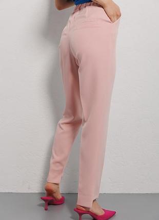 Жіночі класичні рожеві штани з високою посадкою4 фото