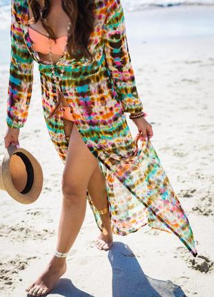 Пляжное платье накидка на купальник парео zara