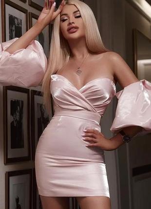 Плаття вечірнє, на свято, мерехтіння, атласне плаття