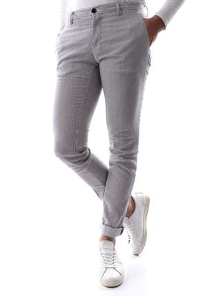 Стильные итальянские люкс брюки mason's milano slim fit linen/cotton chinos pants1 фото