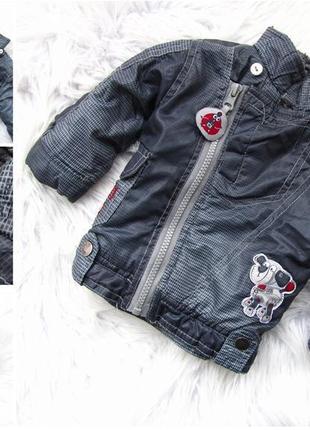 Тепла демісезонна куртка бомбер з капюшоном tom et kiddy