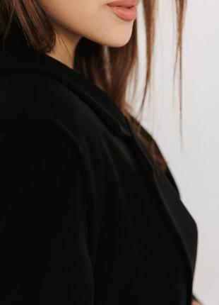 Женский черный классический удлиненный пиджак2 фото