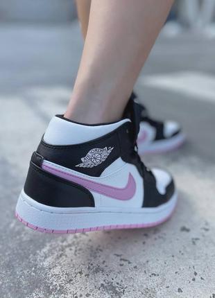 Кроссовки jordan white black pink3 фото