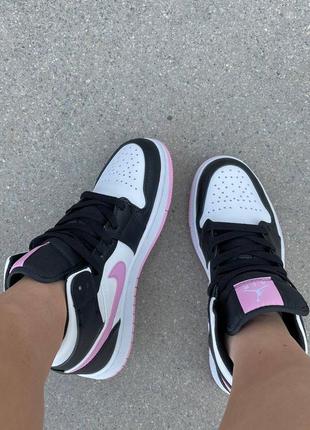 Кроссовки jordan white black pink10 фото