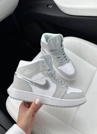 Кроссовки jordan high silver new