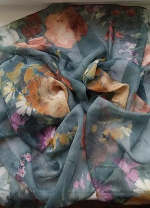 Роскошный шарф, платок палантин принт живопись розы цветы2 фото