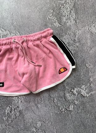 Ellesse елес велюровые шорты шортики женские коротенькие мягкие тедди розовые3 фото
