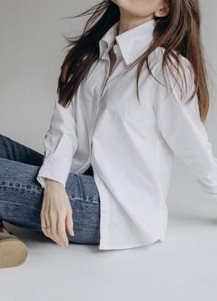 Белая рубашка сорочка коттон не zara