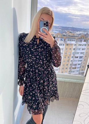 Шифоновое платье с цветочным принтом2 фото