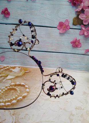 Вушка гламур у чорному кольорі, кришталеві, прозорі намистини!