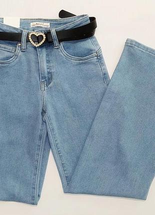 Голубые демисезонные джинсы палаццо