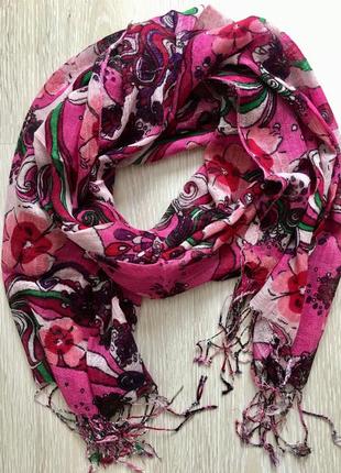 Шарф весенний розовый